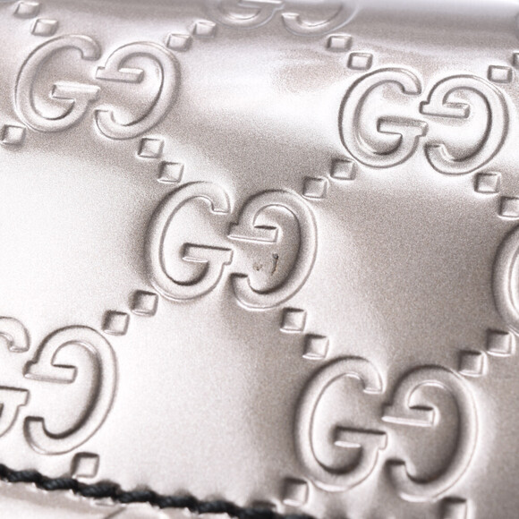 Gucci Guccissima Emily Chain Shoulder Bag Gray Patent Vernis Leather - Picture 8 of 9